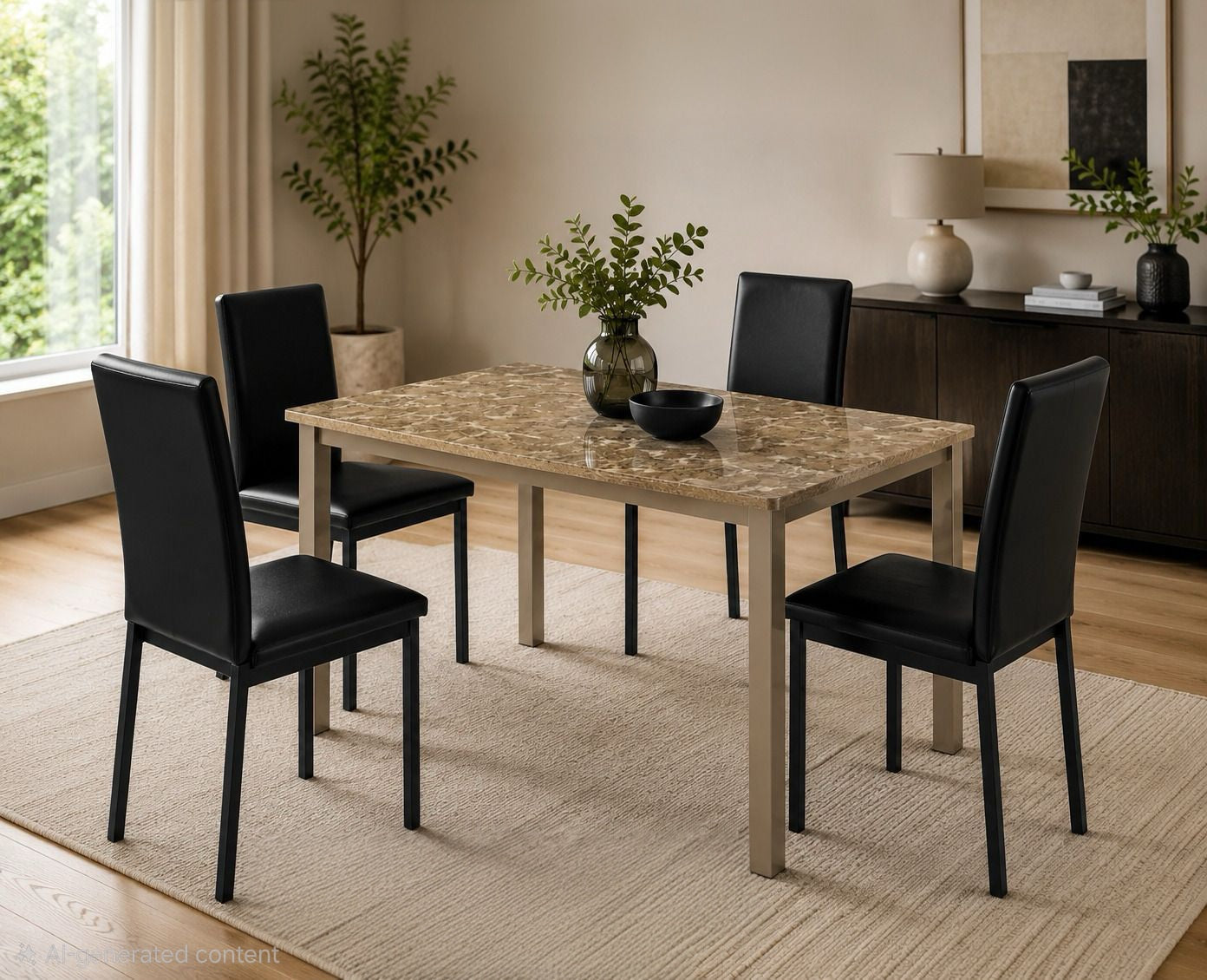 120cm Ruby Dining Table with 4 Chairs