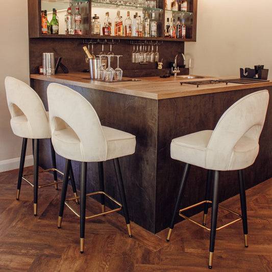 Astra Velvet or Leather Bar Stool