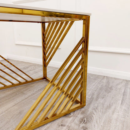 Azure Gold Lamp Table with Polar Sintered Top
