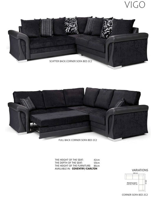 Vigo Corner Sofa Bed