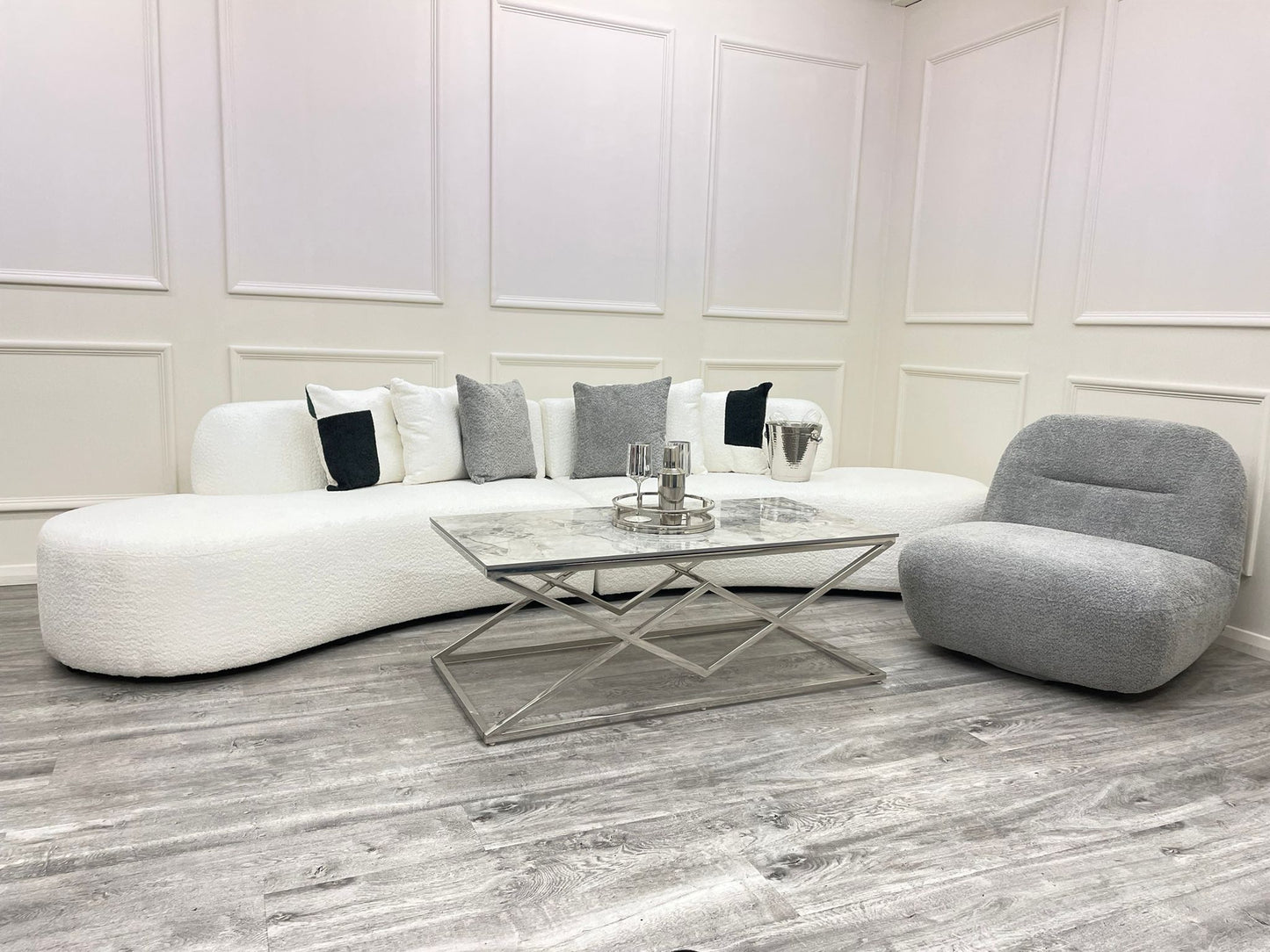 Miama Curved Cinema Boucle Sofa