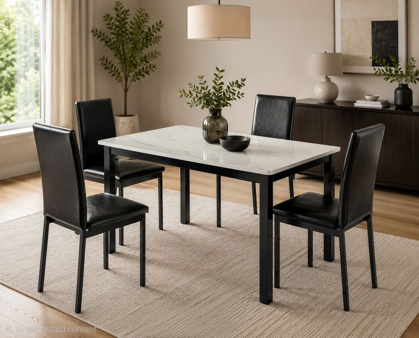 120cm Ruby Dining Table with 4 Chairs